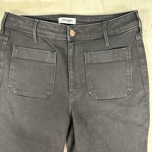 NWOT Wrangler Patch Pocket Black Denim Flare Jeans Women’s Size 28x31 Prototype